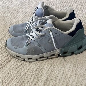 On Running Men's Light Blue and Navy Sneakers